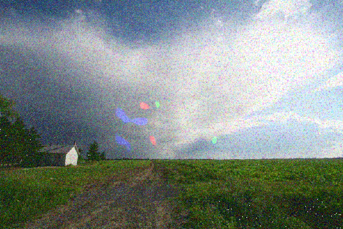 Patient artwork depicting visual snow, 2007.